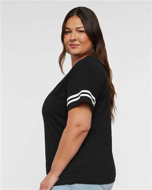 LAT Women's Football V-Neck Fine Jersey Tee 3537