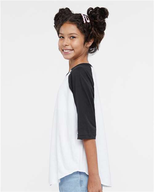 LAT Youth Baseball Fine Jersey Three-Quarter Sleeve Tee 6130