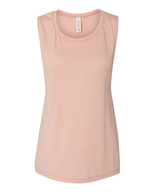 BELLA + CANVAS Women's Flowy Scoop Muscle Tank 8803 - Peach