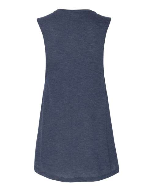 BELLA + CANVAS Women's Flowy Scoop Muscle Tank 8803 - Heather Navy