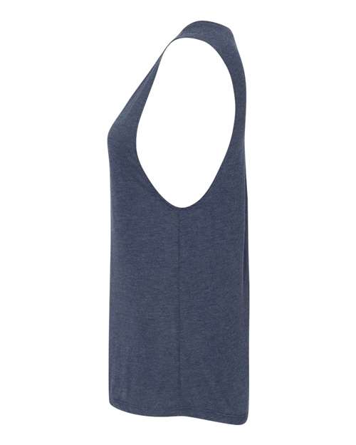 BELLA + CANVAS Women's Flowy Scoop Muscle Tank 8803 - Heather Navy
