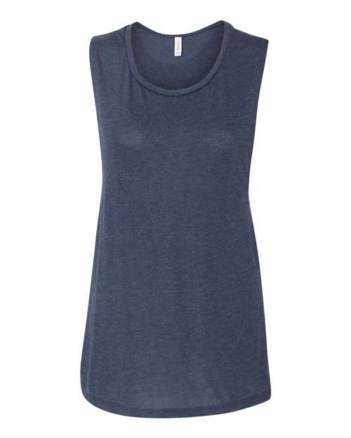 BELLA + CANVAS Women's Flowy Scoop Muscle Tank 8803 - Heather Navy