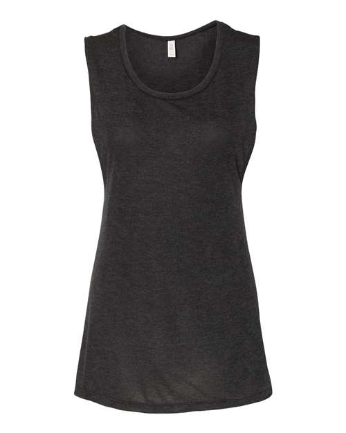 BELLA + CANVAS Women's Flowy Scoop Muscle Tank 8803 - Black Heather