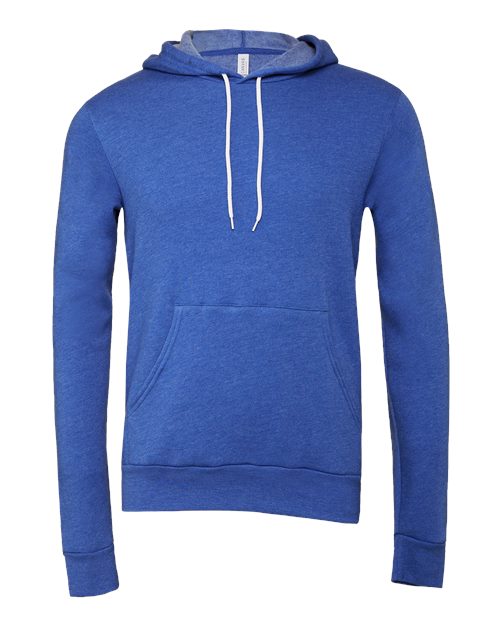 BELLA + CANVAS Unisex Sponge Fleece Hoodie Sweatshirt 3719 - Heather True Royal
