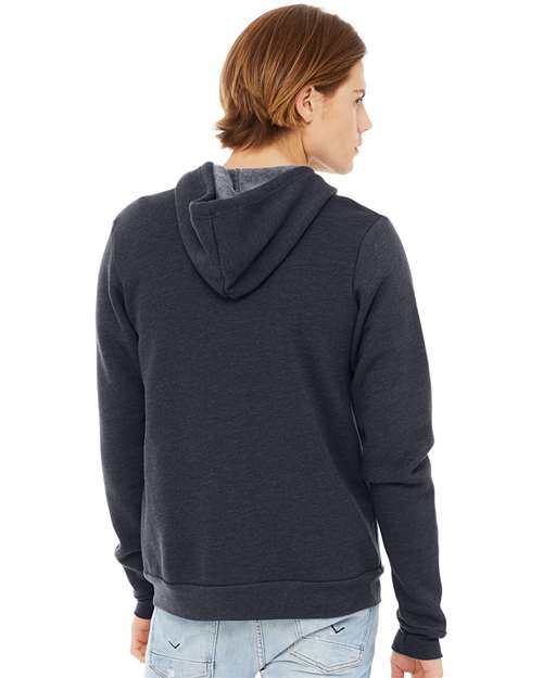 BELLA + CANVAS Unisex Sponge Fleece Full-Zip Hoodie Sweatshirt 3739 - Heather Navy