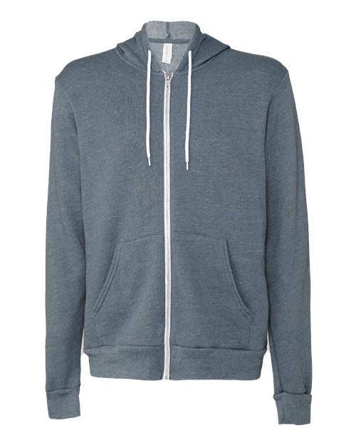 BELLA + CANVAS Unisex Sponge Fleece Full-Zip Hoodie Sweatshirt 3739 - Heather Slate