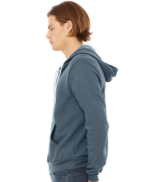 BELLA + CANVAS Unisex Sponge Fleece Full-Zip Hoodie Sweatshirt 3739 - Heather Slate