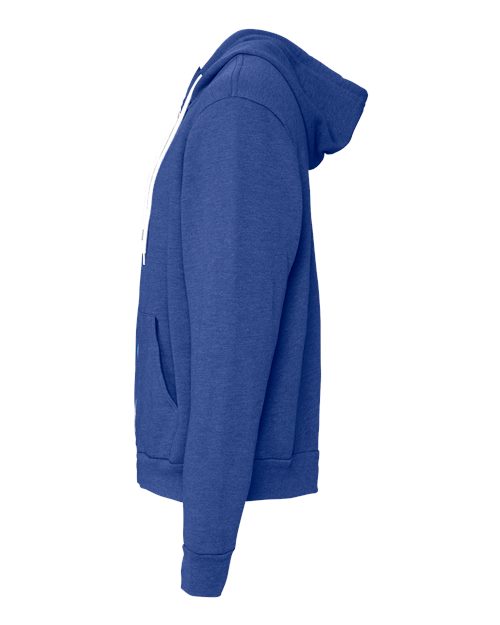 BELLA + CANVAS Unisex Sponge Fleece Full-Zip Hoodie Sweatshirt 3739 - Heather True Royal