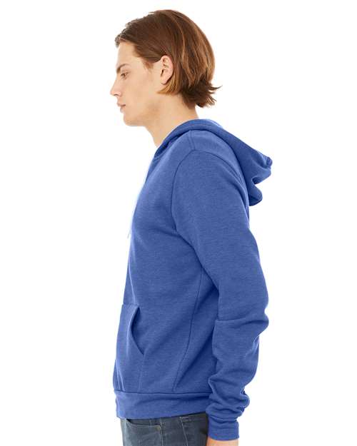 BELLA + CANVAS Unisex Sponge Fleece Full-Zip Hoodie Sweatshirt 3739 - Heather True Royal