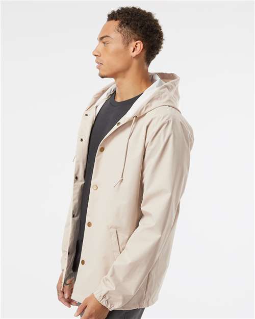 Independent Trading Co. Men's Water-Resistant Hooded Windbreaker EXP95NB