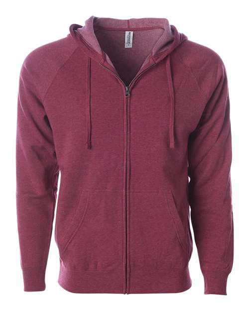 Independent Trading Co. Unisex Special Blend Raglan Full-Zip Hooded Sweatshirt PRM33SBZ