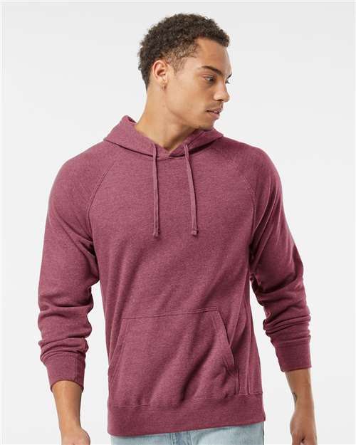 Independent Trading Co. Unisex Special Blend Raglan Hooded Sweatshirt PRM33SBP - Crimson