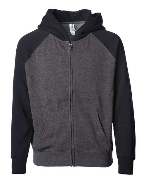 Independent Trading Co. Toddler Lightweight Special Blend Raglan Zip Hood PRM10TSBZ