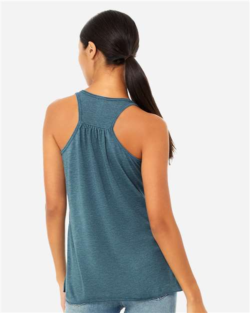 BELLA + CANVAS Women's Flowy Racerback Tank 8800 - Heather Deep Teal