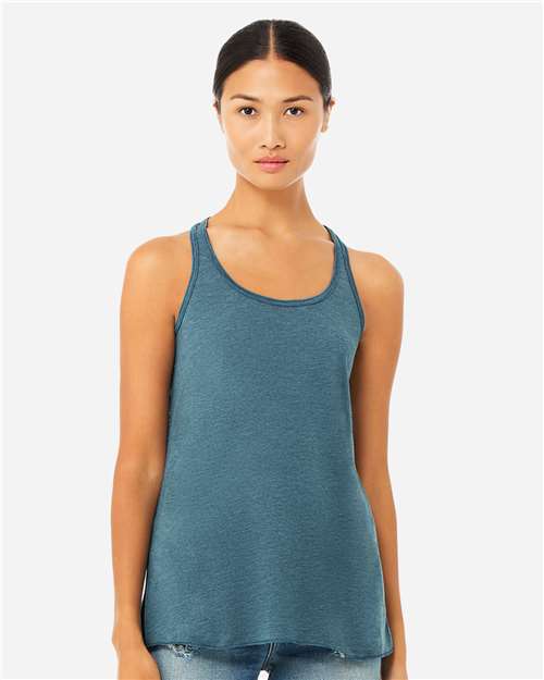 BELLA + CANVAS Women's Flowy Racerback Tank 8800 - Heather Deep Teal