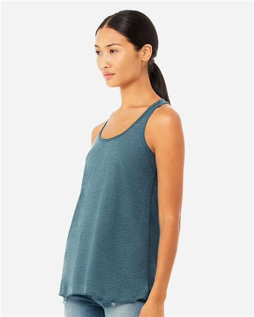 BELLA + CANVAS Women's Flowy Racerback Tank 8800 - Heather Deep Teal