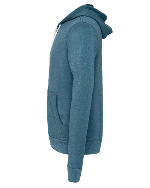BELLA + CANVAS Unisex Sponge Fleece Full-Zip Hoodie Sweatshirt 3739 - Heather Deep Teal