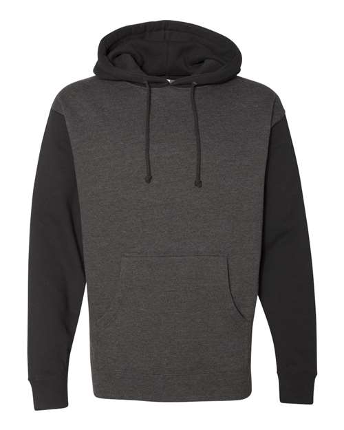 Independent Trading Co. Unisex Heavyweight Hooded Sweatshirt IND4000 - Charcoal Heather/ Black