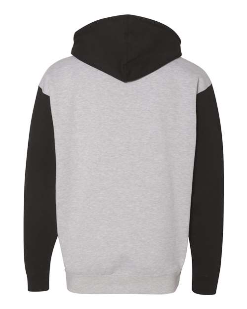 Independent Trading Co. Unisex Heavyweight Hooded Sweatshirt IND4000 - Grey Heather/ Black