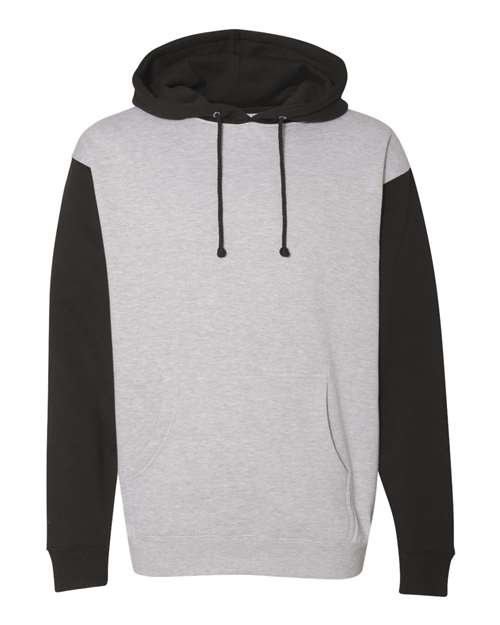 Independent Trading Co. Unisex Heavyweight Hooded Sweatshirt IND4000 - Grey Heather/ Black