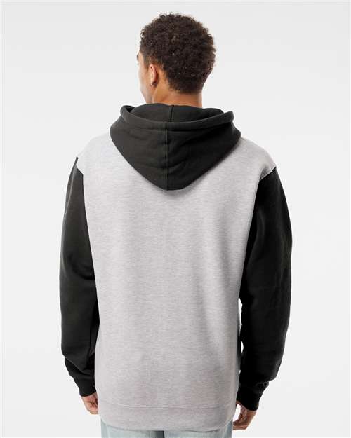 Independent Trading Co. Unisex Heavyweight Hooded Sweatshirt IND4000 - Grey Heather/ Black