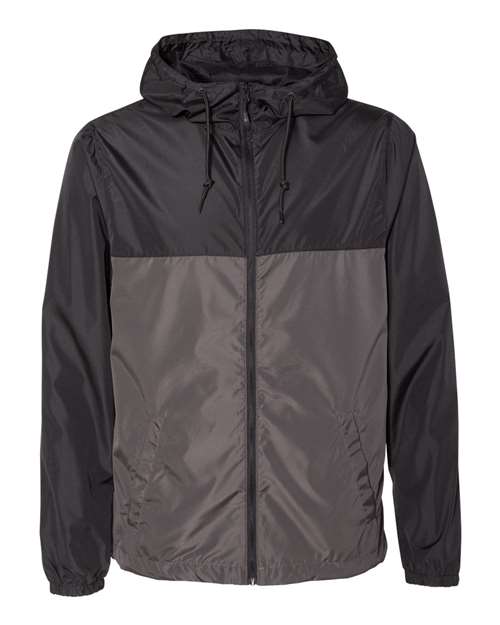 Independent Trading Co. Men's Lightweight Windbreaker Full-Zip Jacket EXP54LWZ - Black/ Graphite