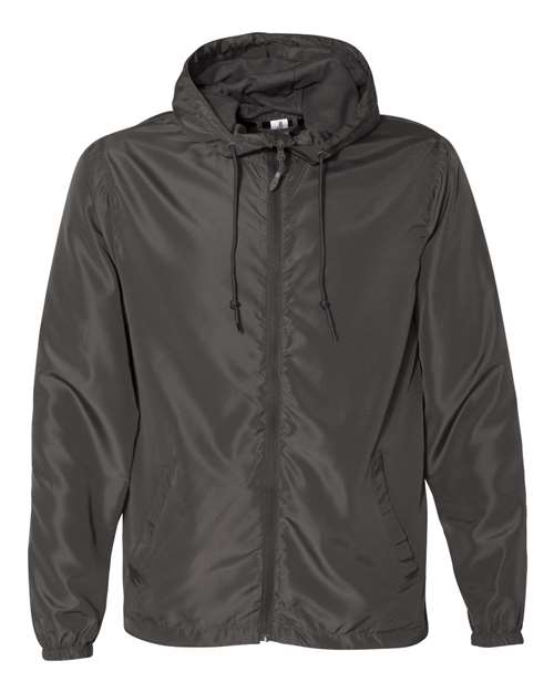 Independent Trading Co. Men's Lightweight Windbreaker Full-Zip Jacket EXP54LWZ - Graphite