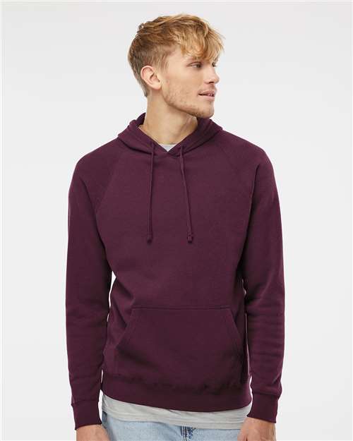 Independent Trading Co. Unisex Special Blend Raglan Hooded Sweatshirt PRM33SBP - Maroon