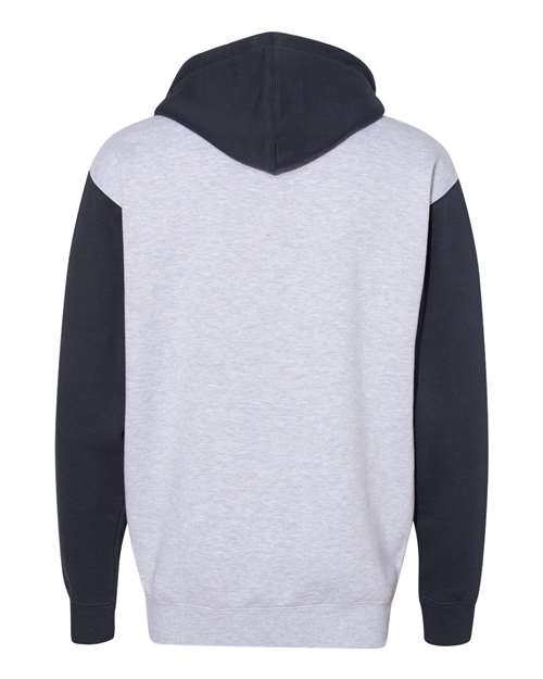 Independent Trading Co. Unisex Heavyweight Hooded Sweatshirt IND4000 - Grey Heather/ Slate Blue