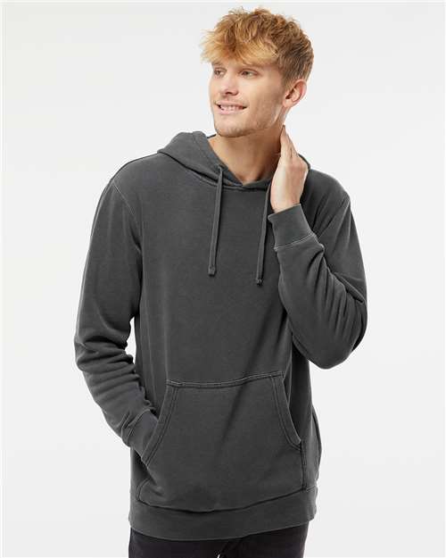 Independent Trading Co. Unisex Midweight Pigment-Dyed Hooded Sweatshirt PRM4500 - Pigment Black