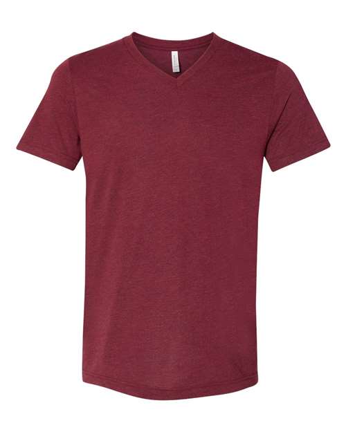BELLA + CANVAS Unisex Triblend V-Neck Tee 3415 - Cardinal Triblend
