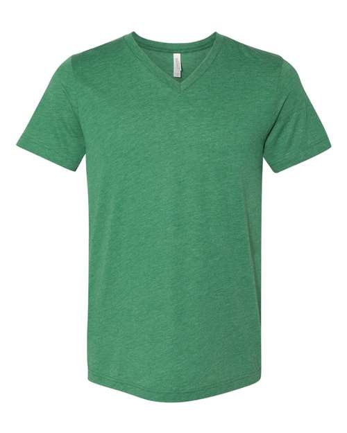 BELLA + CANVAS Unisex Triblend V-Neck Tee 3415 - Grass Green Triblend