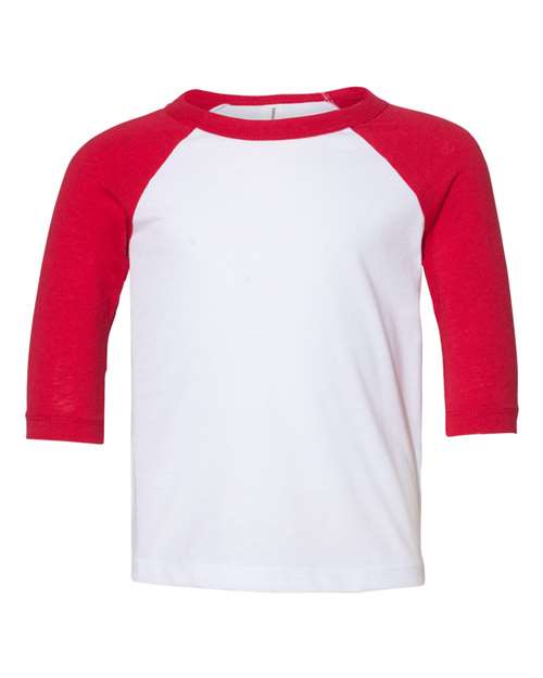 BELLA + CANVAS Toddler Three-Quarter Sleeve Baseball Tee 3200T