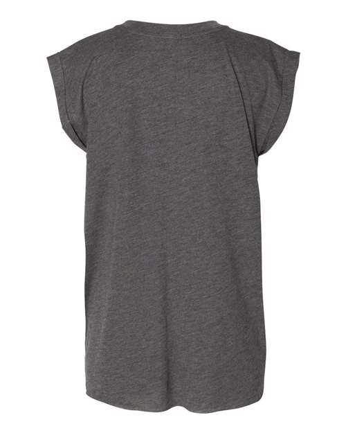 BELLA + CANVAS Women’s Flowy Rolled Cuffs Muscle Tee 8804