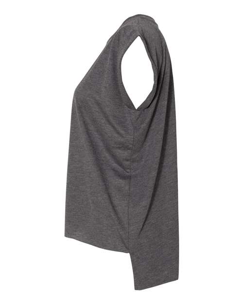 BELLA + CANVAS Women’s Flowy Rolled Cuffs Muscle Tee 8804