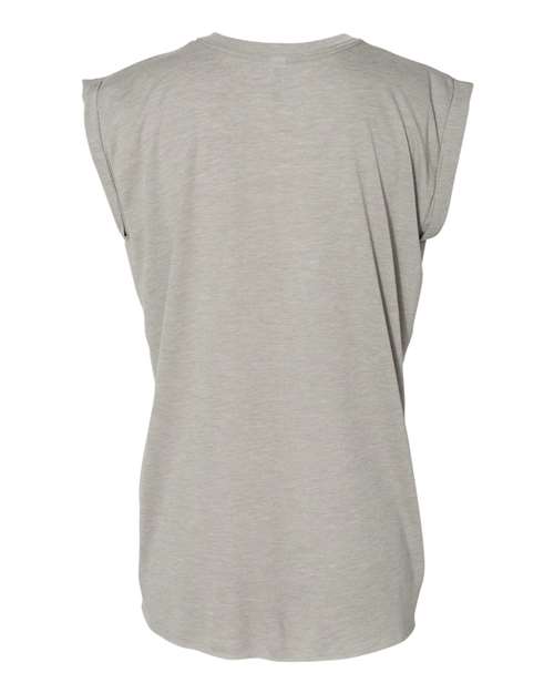 BELLA + CANVAS Women’s Flowy Rolled Cuffs Muscle Tee 8804
