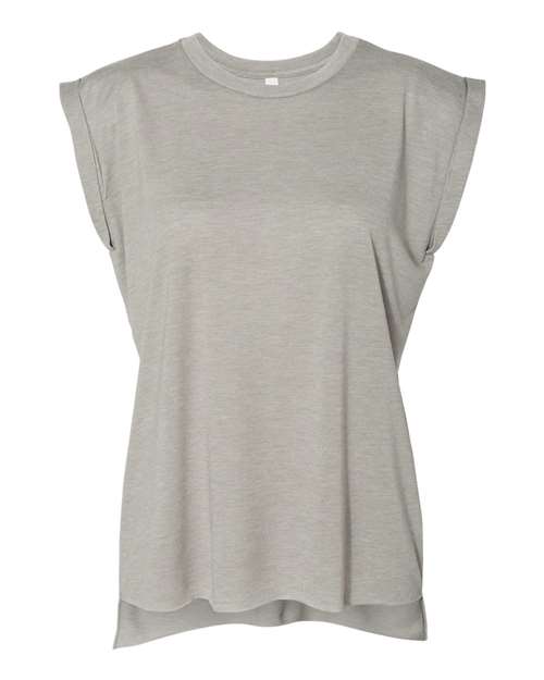BELLA + CANVAS Women’s Flowy Rolled Cuffs Muscle Tee 8804