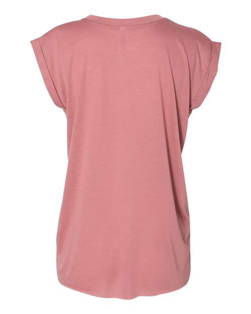 BELLA + CANVAS Women’s Flowy Rolled Cuffs Muscle Tee 8804