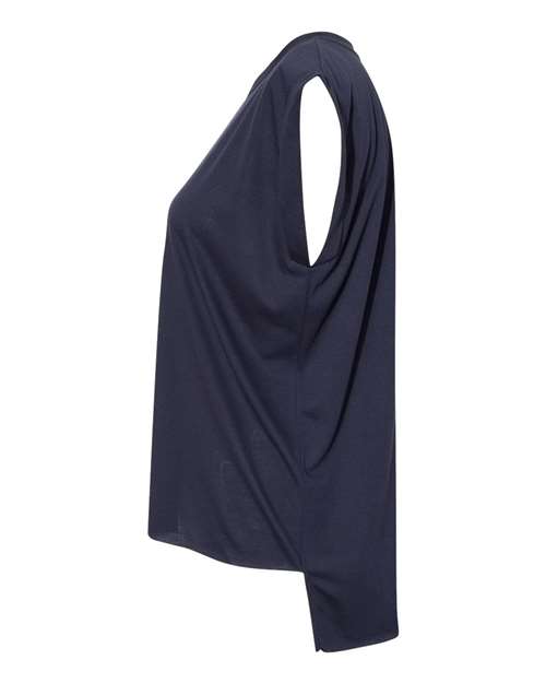 BELLA + CANVAS Women’s Flowy Rolled Cuffs Muscle Tee 8804