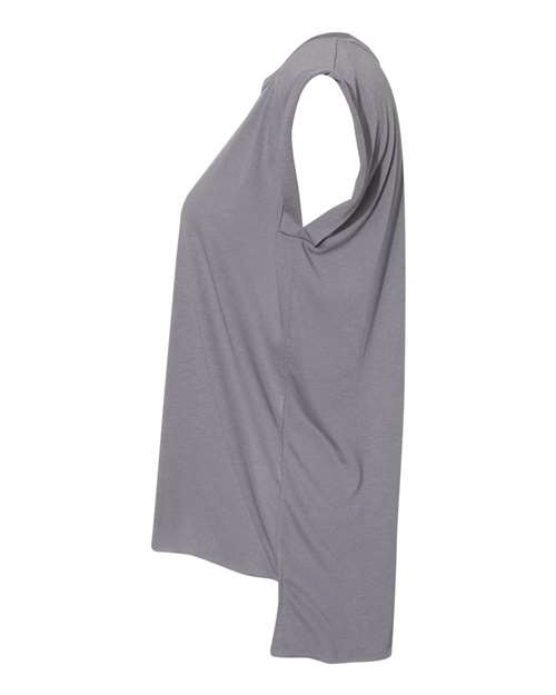 BELLA + CANVAS Women’s Flowy Rolled Cuffs Muscle Tee 8804