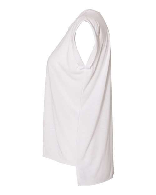 BELLA + CANVAS Women’s Flowy Rolled Cuffs Muscle Tee 8804