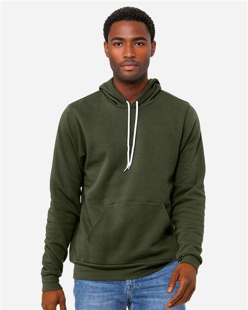 BELLA + CANVAS Unisex Sponge Fleece Hoodie Sweatshirt 3719 - Military Green