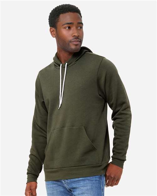 BELLA + CANVAS Unisex Sponge Fleece Hoodie Sweatshirt 3719 - Military Green