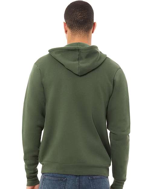 BELLA + CANVAS Unisex Sponge Fleece Full-Zip Hoodie Sweatshirt 3739 - Military Green