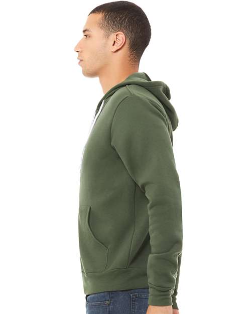 BELLA + CANVAS Unisex Sponge Fleece Full-Zip Hoodie Sweatshirt 3739 - Military Green
