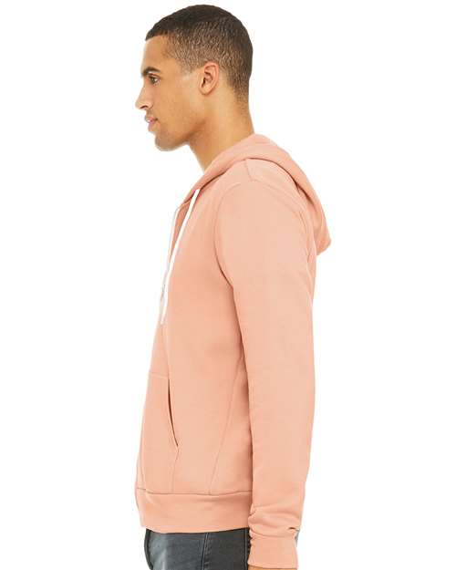 BELLA + CANVAS Unisex Sponge Fleece Full-Zip Hoodie Sweatshirt 3739 - Peach