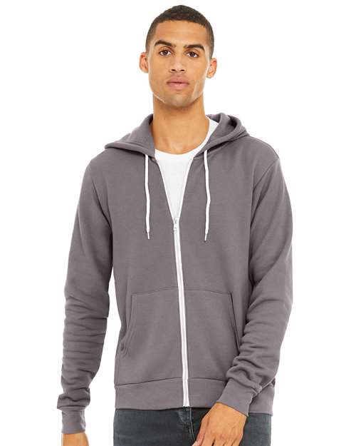 BELLA + CANVAS Unisex Sponge Fleece Full-Zip Hoodie Sweatshirt 3739 - Storm