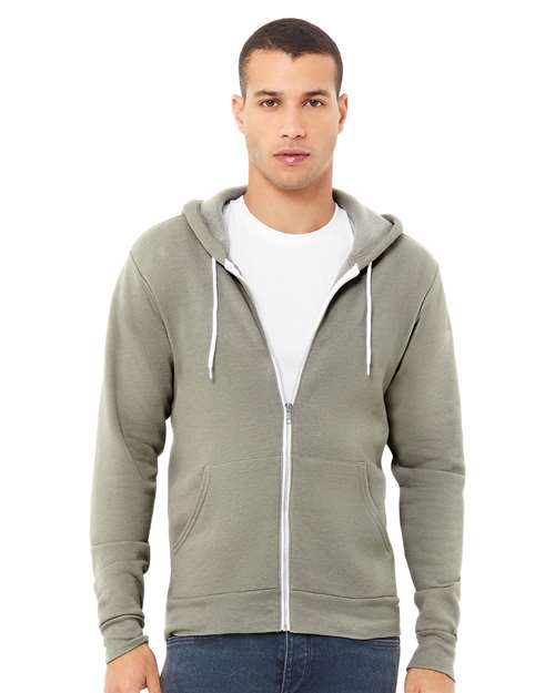 BELLA + CANVAS Unisex Sponge Fleece Full-Zip Hoodie Sweatshirt 3739 - Heather Stone