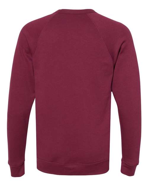 BELLA + CANVAS Unisex Sponge Fleece Raglan Crewneck Sweatshirt 3901 - Maroon