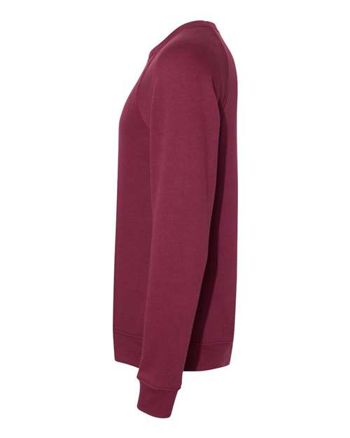 BELLA + CANVAS Unisex Sponge Fleece Raglan Crewneck Sweatshirt 3901 - Maroon